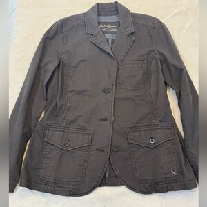 Eddie Bauer Women's Dark Grey Casual Utility Blazer Jacket